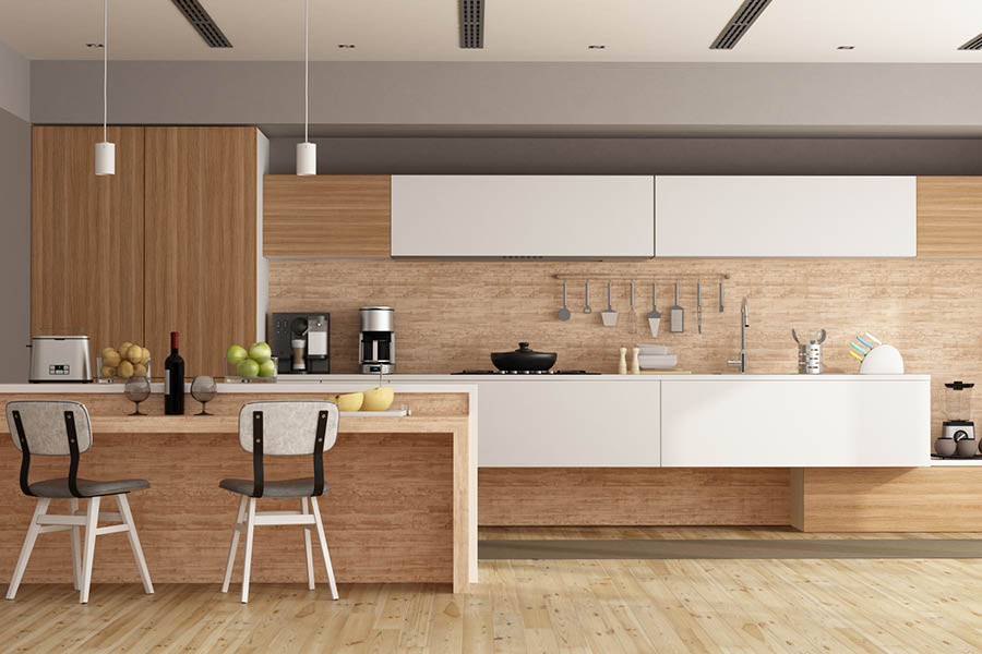moderne Küche nach Maß mit hellem Holz woodendesign feine Möbel Tischler Möbeltischler Möbeltischlerei Hamburg