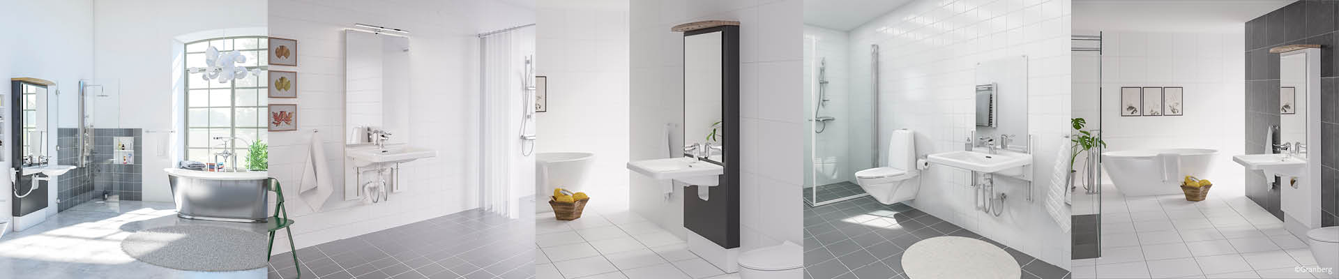Barrierefreies Badezimmer mit höhenverstellbarem, unterfahrbarem Waschtisch – Waschtischlift für mehr Bewegungsfreiheit